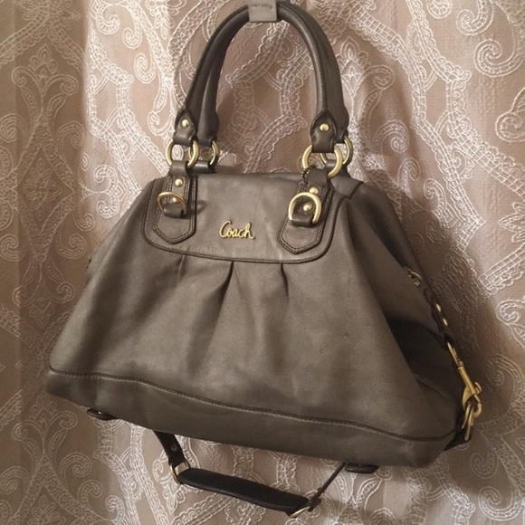 Coach Ashley metallic bronze satchel. - Picture 2 of 5